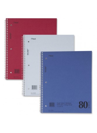 Notebook, 80 Sheet - 15lb - College Ruled - Letter 8.5" x 11" - 1 Each - mea06548